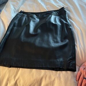 Elegant Black Leather Skirt